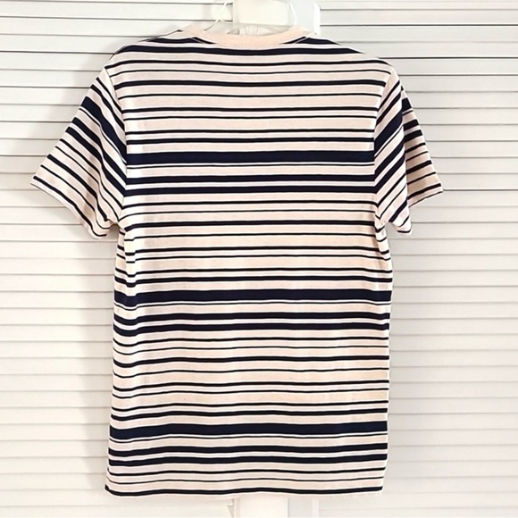 Men’s J. Crew/Jeans Striped Pocket Tee Shirt. Size Small Cream/Navy - Picture 3 of 6